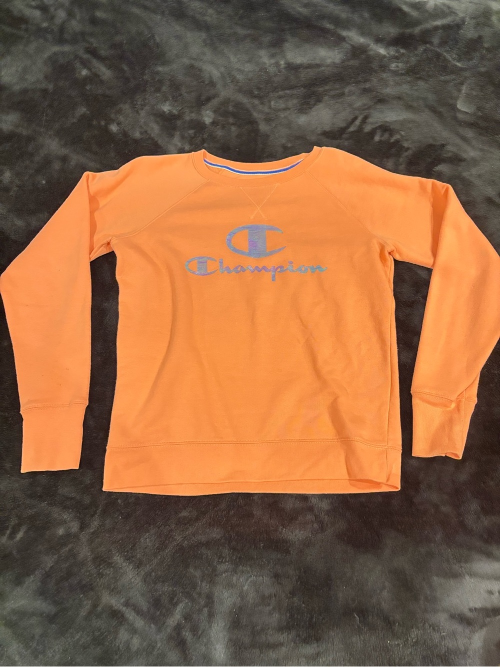 Champion Pink Crewneck Sweatshirt with Blue Logo